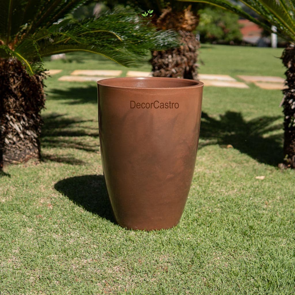 Vaso para Plantas Coluna Lisa Marmorizada G em Polietileno Decorativo Jardim Moderno