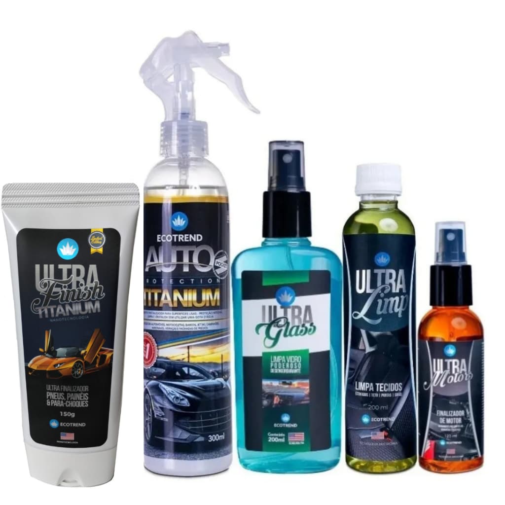 Kit 5 Produtos Limpa A Seco Ecotrend Auto Potection Titanium ECOTREND SOUTH AMERICA