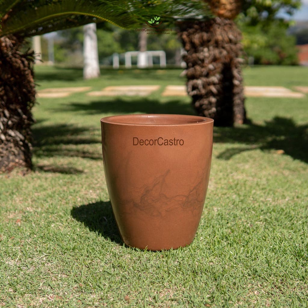 Vaso para Plantas Coluna Lisa Marmorizada P em Polietileno Decorativo Jardim Moderno