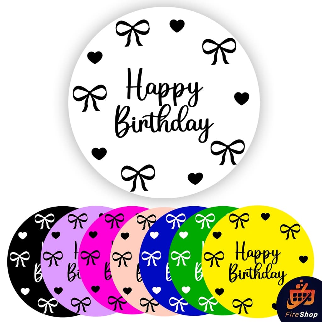 Capa Painel de festa 50x50 cm - Happy Birthday Laço - DIVERSAS CORES - Tecido C/ Elástico FIRE