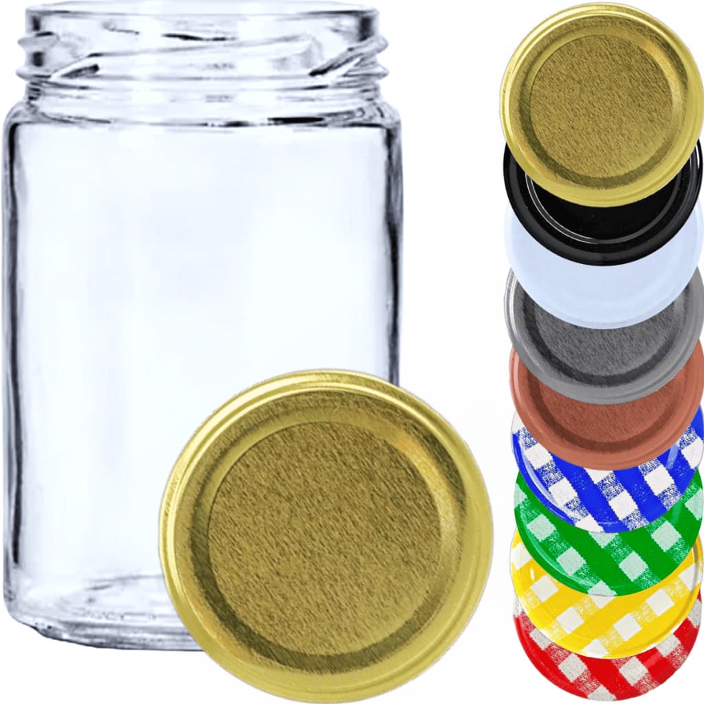 Kit de Potes de Vidro Andino 350ml Conserva Boca Larga Bolo Geléia Salada Mel - Cx c/ 2 a 6 un