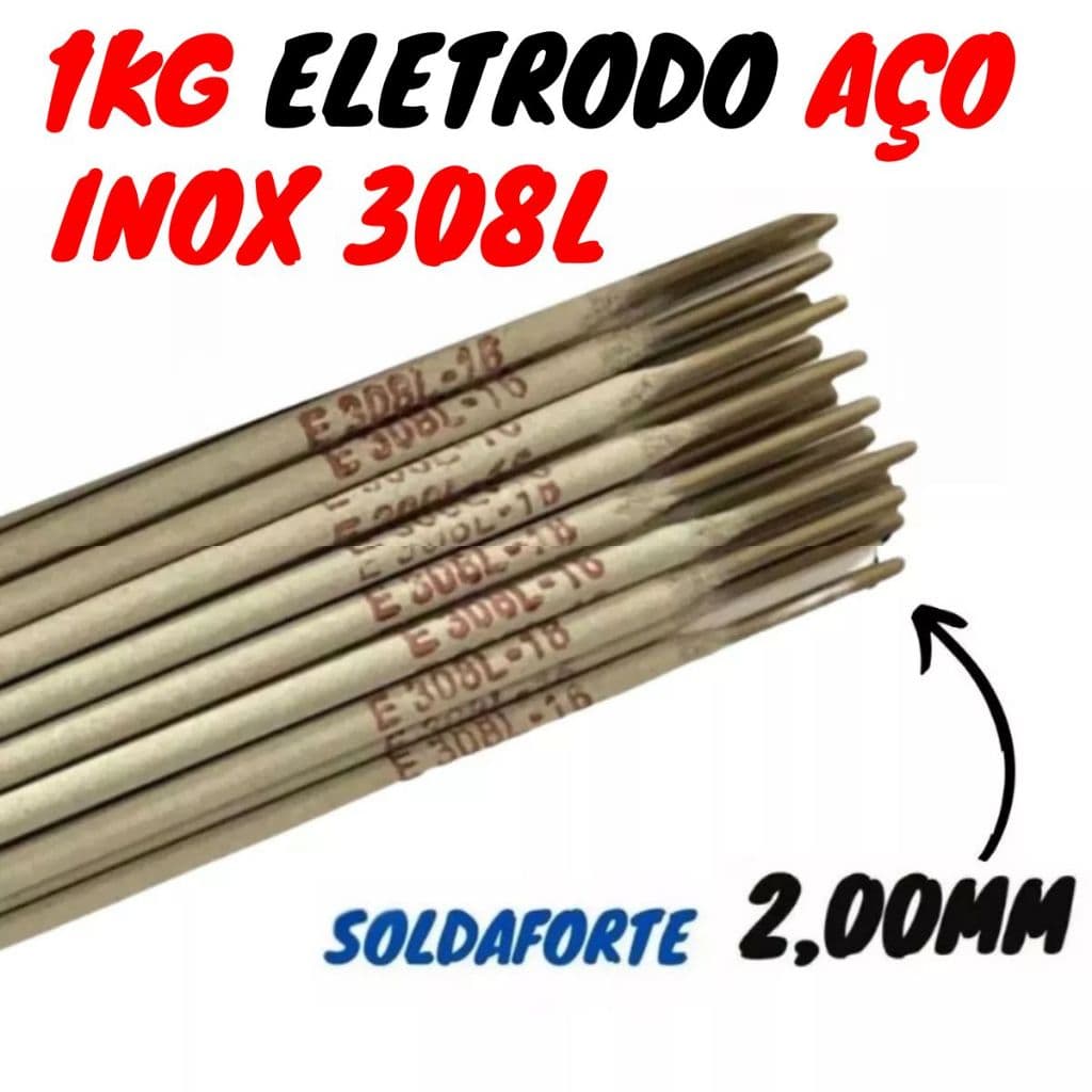 Eletrodo De Aço Inox 308 (2,00mm) Pacote 1kg - Soldaforte