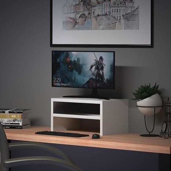 Suporte Para Monitor Elevado Mdf 33cm Duplo Notebook Pc Gamer Tv