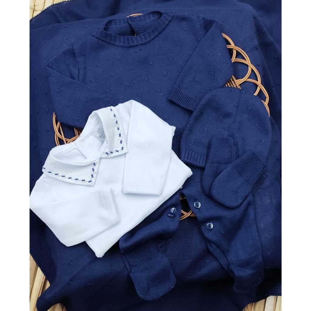 Kit Menino Saída de Maternidade em Tricô