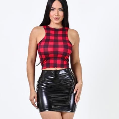 Cropped Feminino Blusa Xadrez Festa Junina São João
