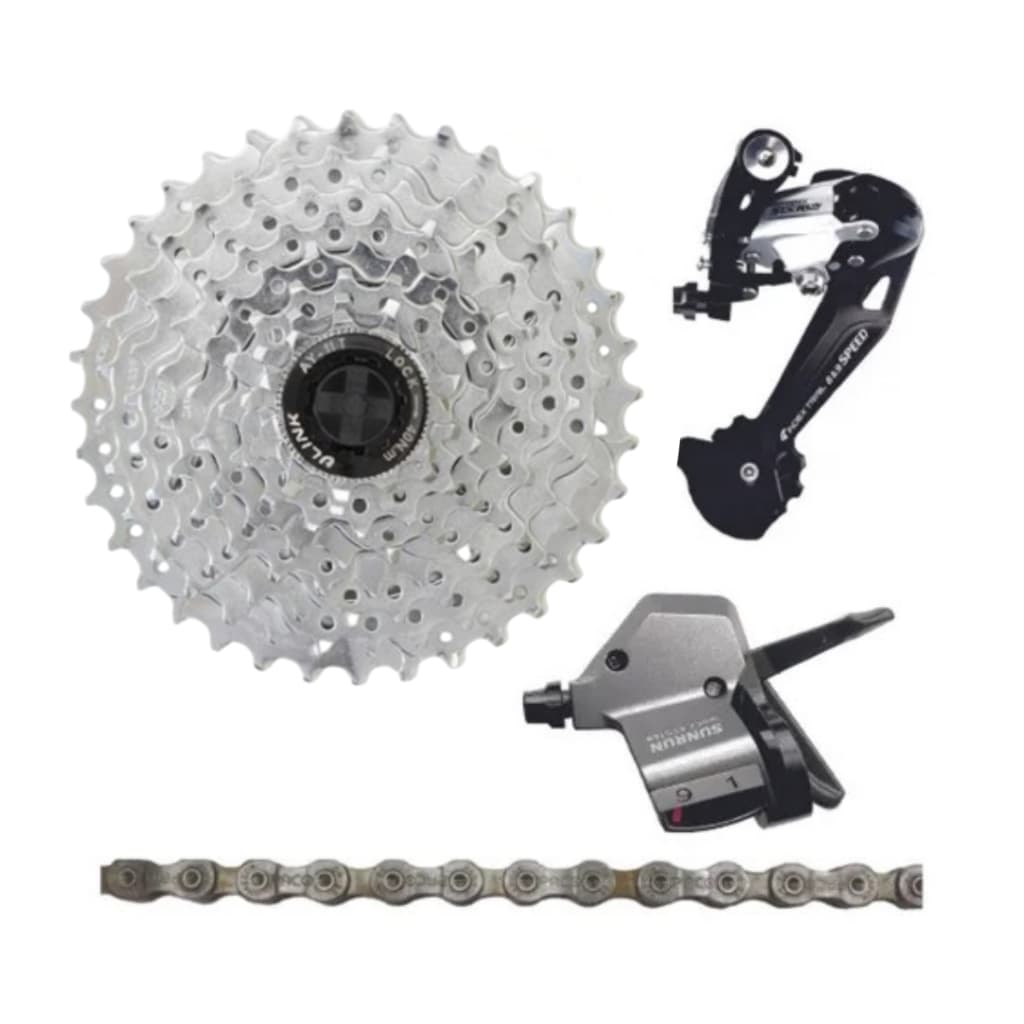 Kit 9v Bike Mtb Kit 11-42d Cassete Câmbio Alavanca Corrente