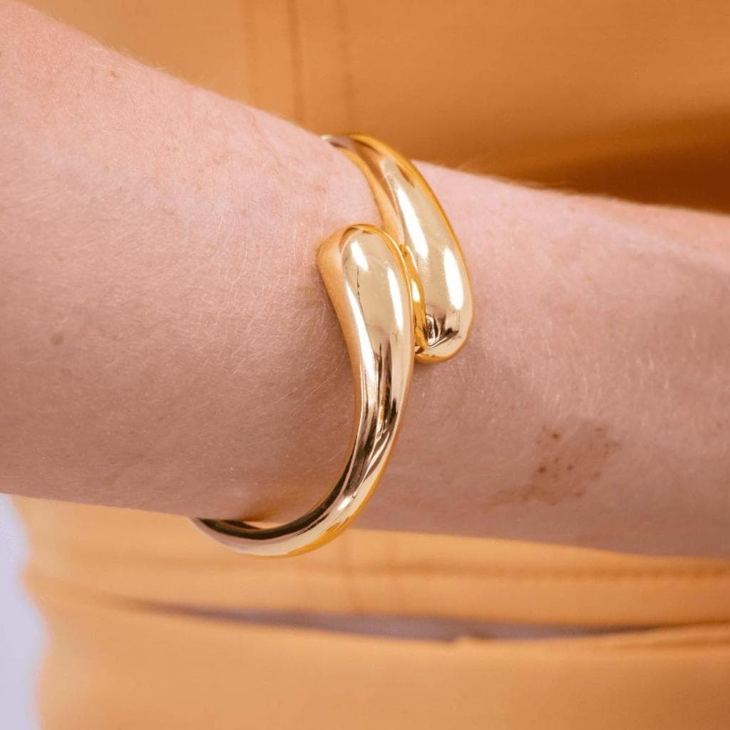 Bracelete Gota Dupla Banhado a Ouro 18k