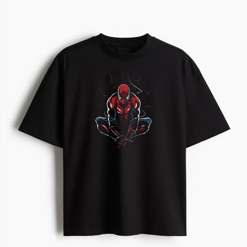 Camiseta Preta Infantil Spider Man Homem Aranha menino