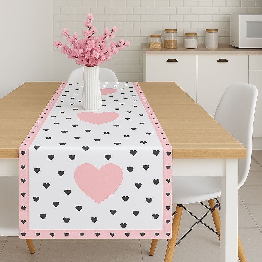 Caminho de Mesa Trilho Passadeira Retangular Toalha Estampada 4 ou 6 Lugares 1,35x0,35 Decorativa Lar doce lar