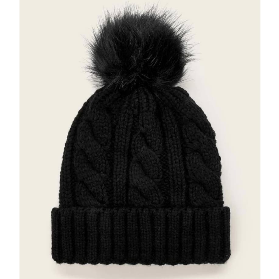Touca Gorro Tricot Pompom Moda Inverno Adulto Feminino