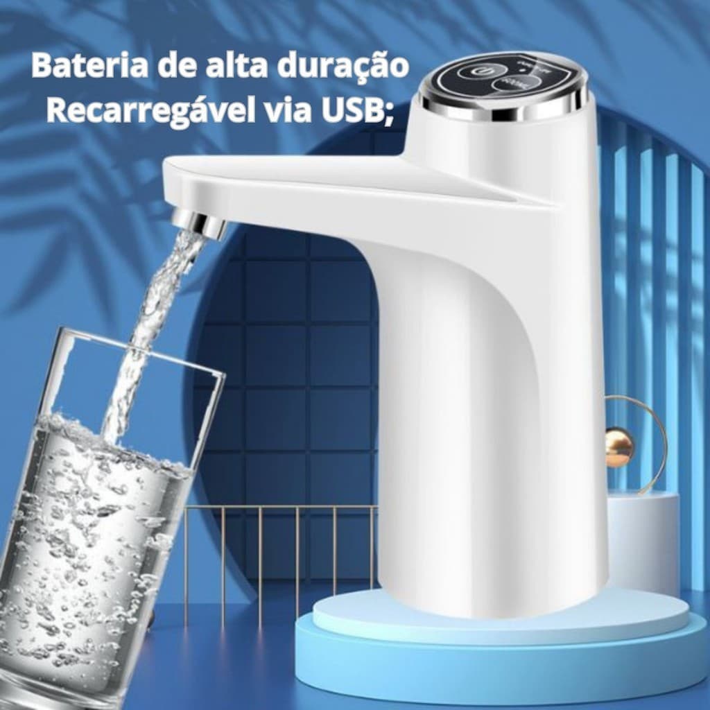 Bomba Para Galão De Água Elétrica Recarregável USB Bebedouro