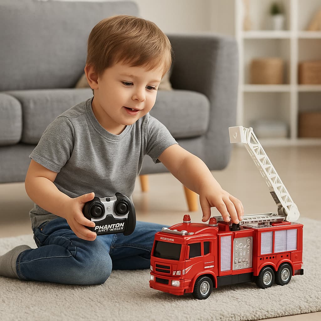 Caminhão Brinquedo Controle Remoto Recarregavel Super Truck Bombeiro