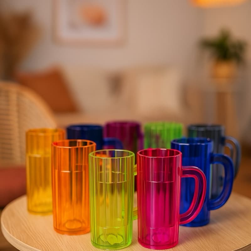 Kit 5 Canecas De Chopp Acrilico Alemã 500ML PREMIUM Resistente Para Sua Festa, Eventos, Aniversários