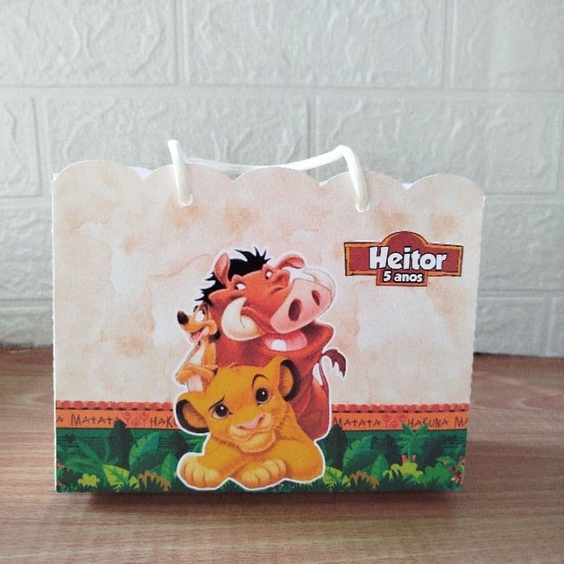 Sacolinha Personalizada Lembrancinha Para Festa Rei Leão Simba-Pegue e Monte