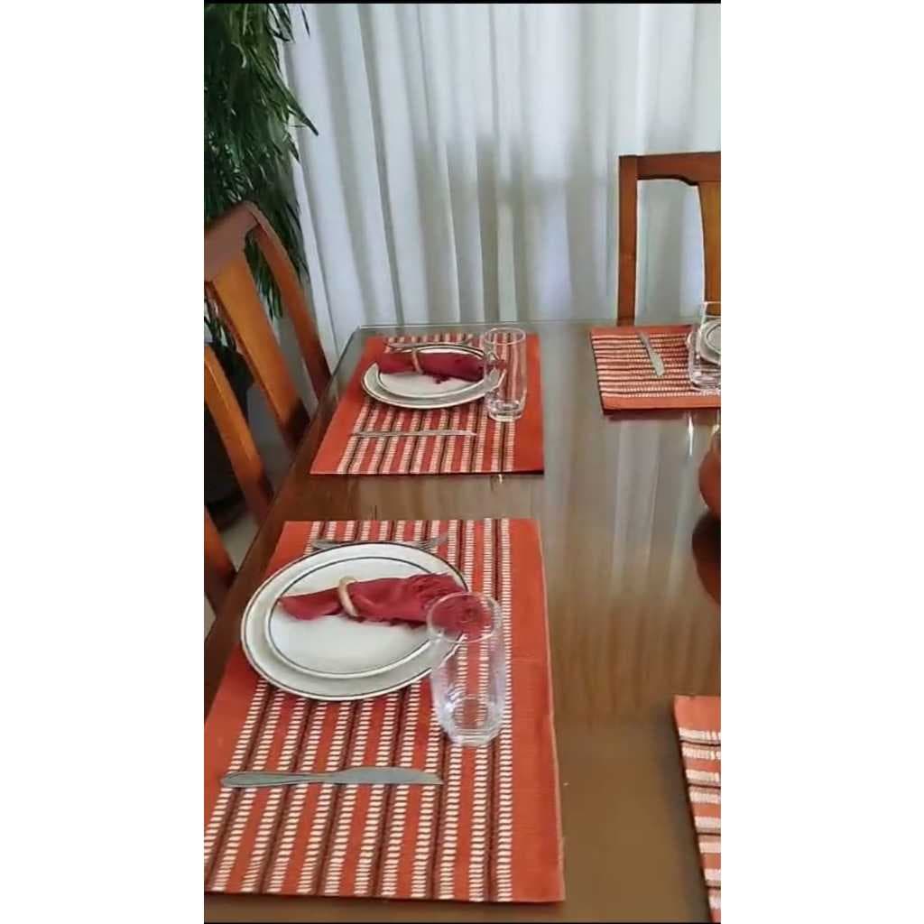 Jogo Americano Lavável Máquina - Kit 4 ou 6 Peças Algodão/Mesa Posta Cozinha Sala