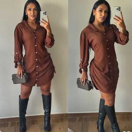 Vestido Chamise Feminino Liso – Tendência da Moda 2025 | Elegante, Versátil e Atemporal