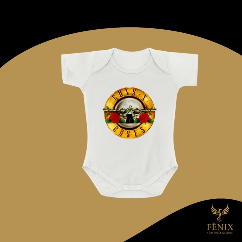 Body Infantil Bebê Guns N' Roses Tematico Rock and Roll