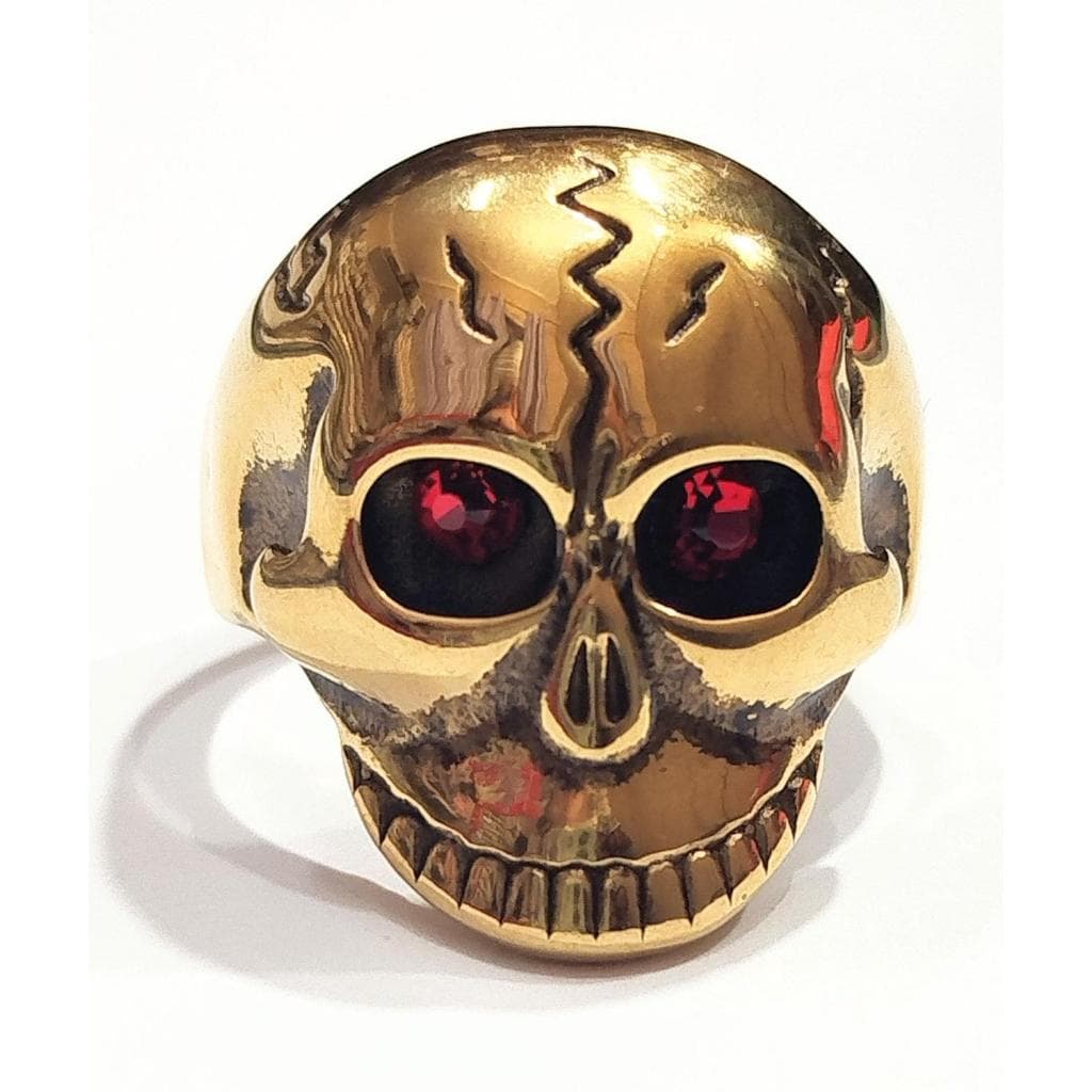 ANEL CAVEIRA SKULL EXU EM AÇO INOXIDÁVEL ESTILO E ATITUDE