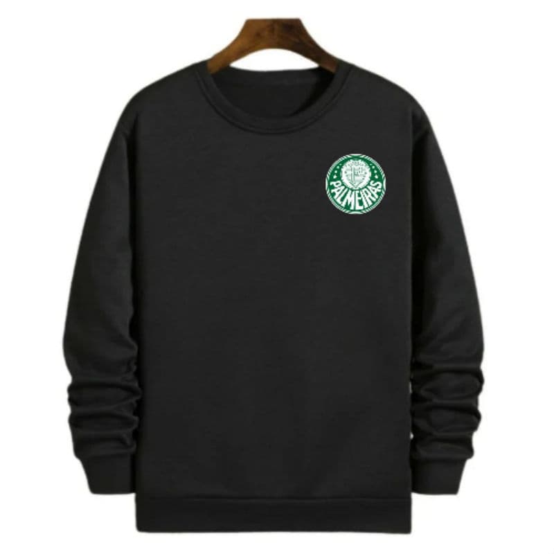 Moletom Masculino Blusa De Frio Palmeiras Logo No Peito Sem Capuz