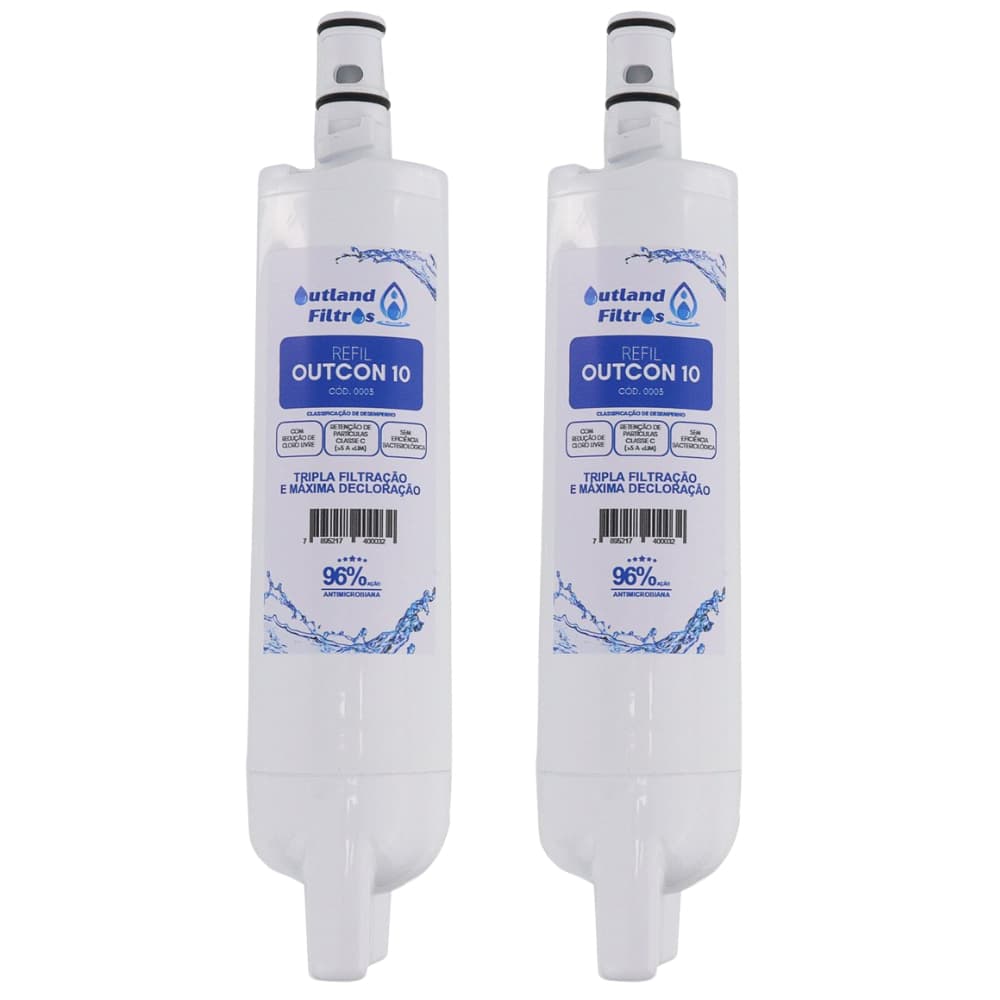 Kit 2 Refil Filtro Consul Compatível Purificador CPB33 AB CIX07AX Tampa Branca