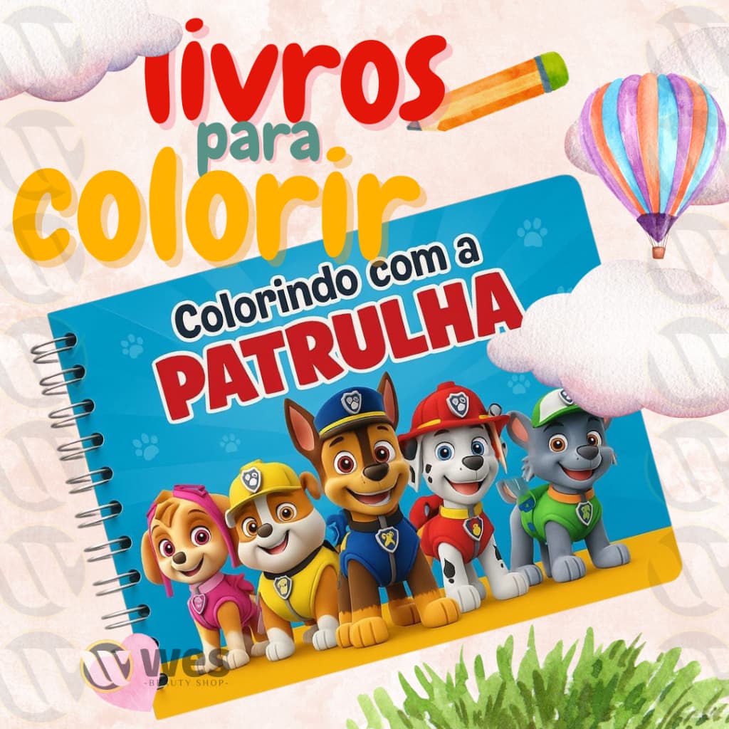 Livro de Colorir Patrulha – Capa Dura com 47 Desenhos Divertidos