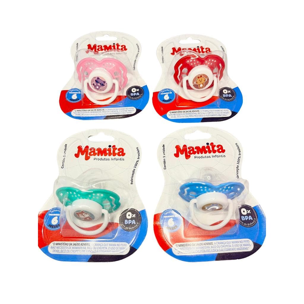 Kit Chupetas 2 unidades - chupeta bebe - marca mamita - bico de silicone - plastico livre de BPA