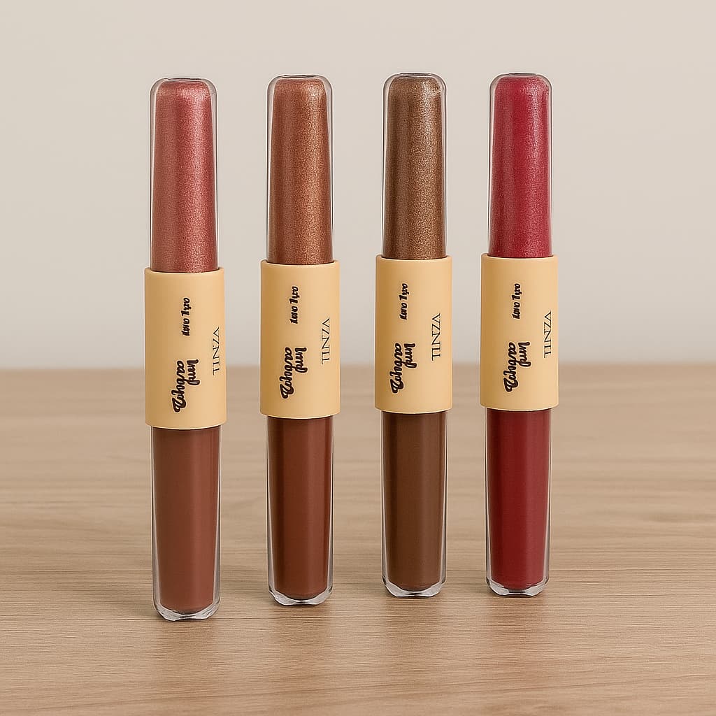 Duo Lips Choco Fun Fenzza – Batom + Gloss com Cor Intensa e Acabamento Brilhante