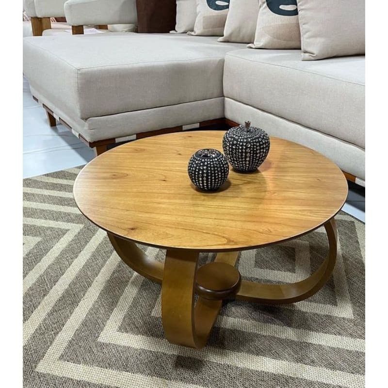 Mesa De Centro Decorativa Sala Redonda Luxo Cebola  Laminada 50x40