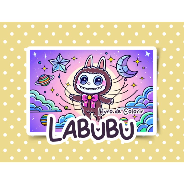 Livro  Labubu 2 para pintar e colorir com 50 desenhos 120g