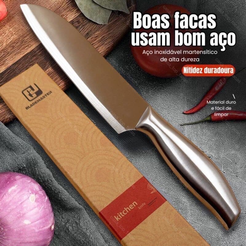 Faca de Cozinha Profissional para Churrasco em Aço Inox