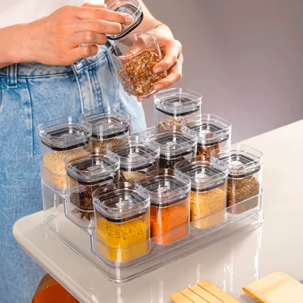 Organizador Multinível De Plástico Transparente 3 Andares Multiuso Para Cozinha Banheiro UZ