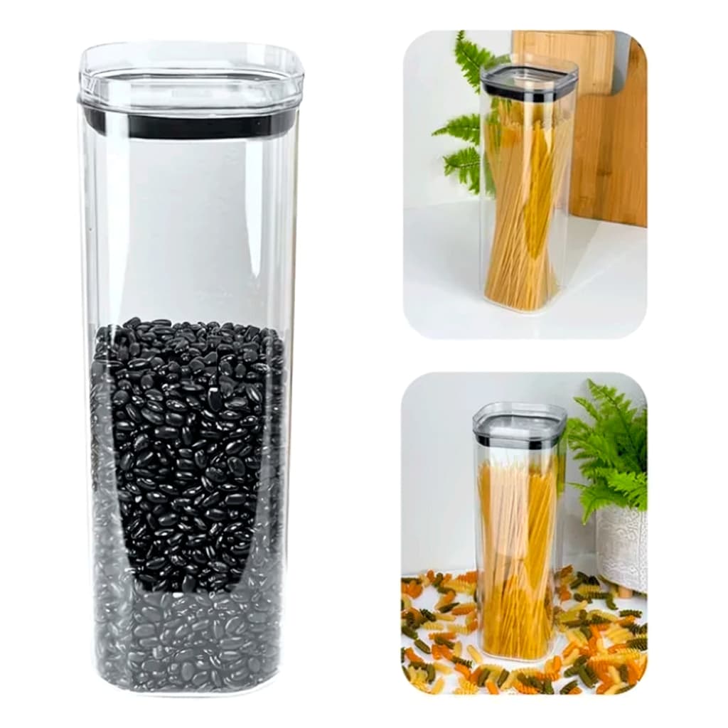 Pote Hermético Organizador 2,2L com Tampa Transparente UZ Ideal para Mantimentos, Grãos e Cereais