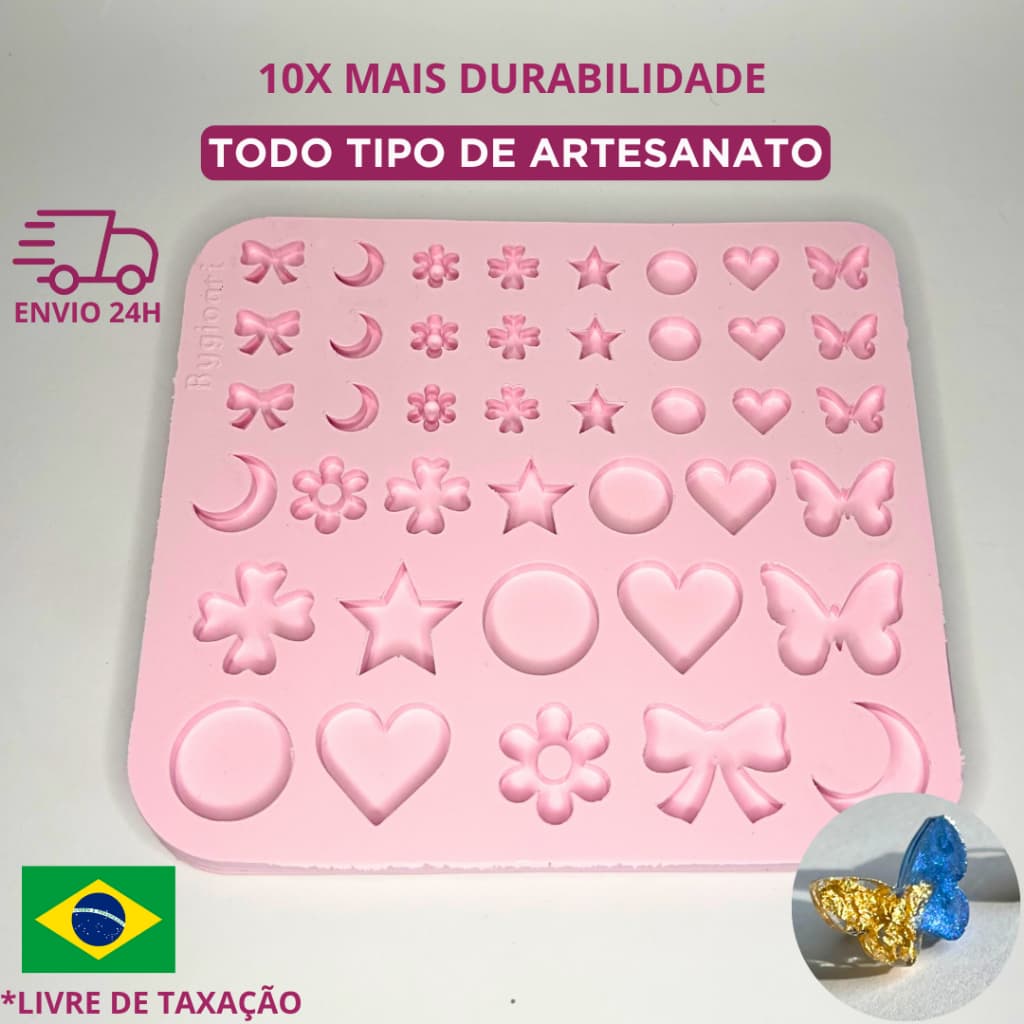 Molde silicone 41 pingentes mini jóia brinco colar artesanato resina diy decoração fofo circulo laço lua flor chaveiro