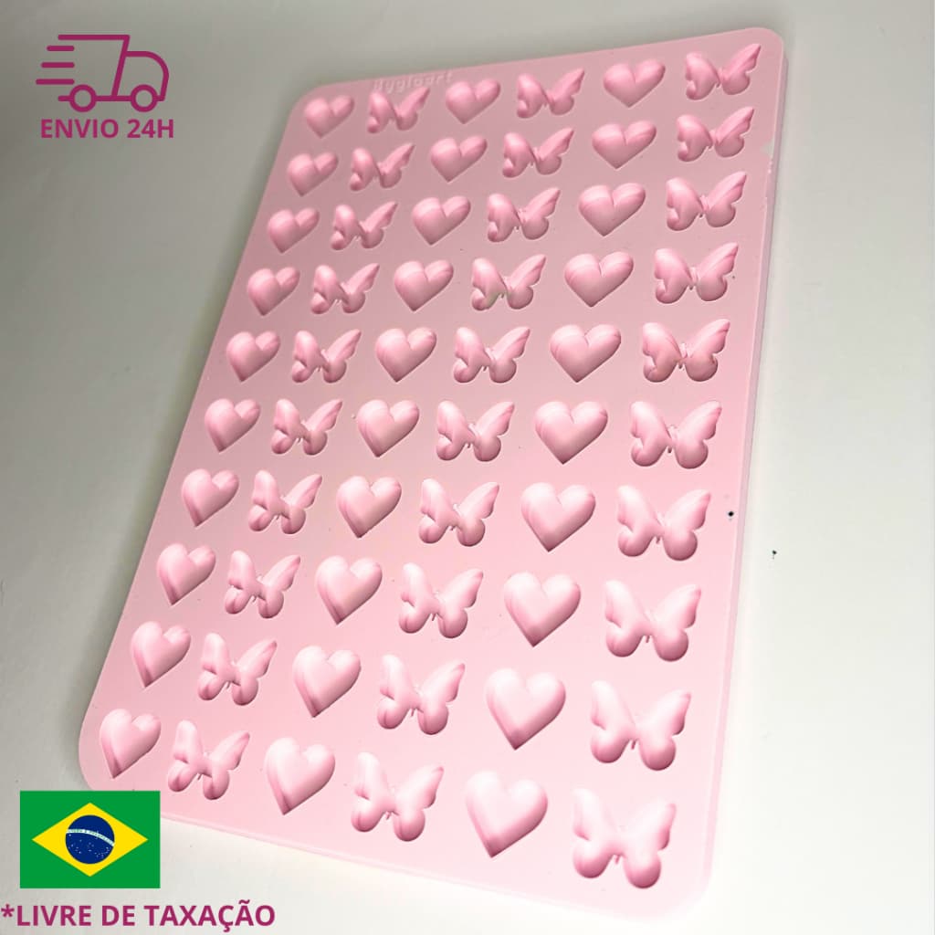Molde silicone paleta pingente mini coração e borboleta charms fillers artesanato resina brinco colar chaveiro