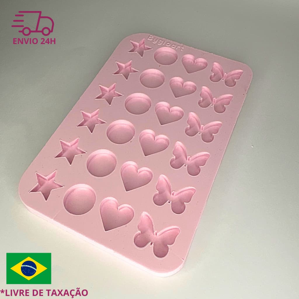 Molde de silicone 24 pingentes paleta chaveiro joias brinco colar de artesanato resina epóxi diy