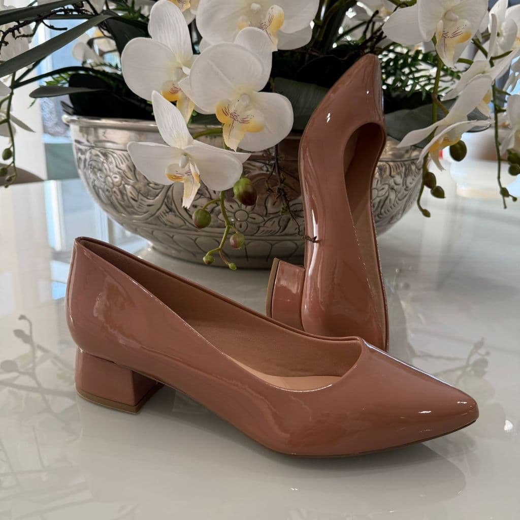 SHOW SHOW SCARPIN FEMININO BICO FINO SALTO GROSSO 3 CM