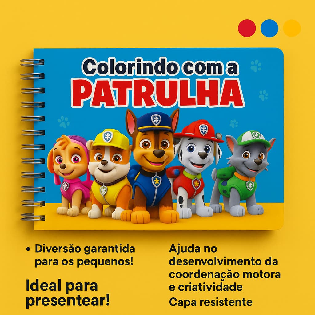 Livro de Colorir Patrulha – Capa Dura com 47 Desenhos Divertidos