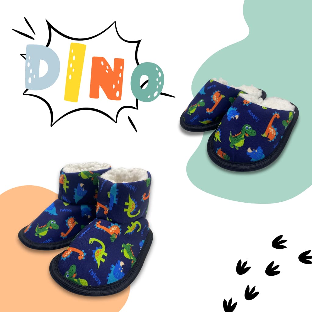 Pantufa Dinossauro Botinha e Chinelo Menino Tam. 21 ao 30 Forrada Em Lã Inverno Com Solado Antiderrapante