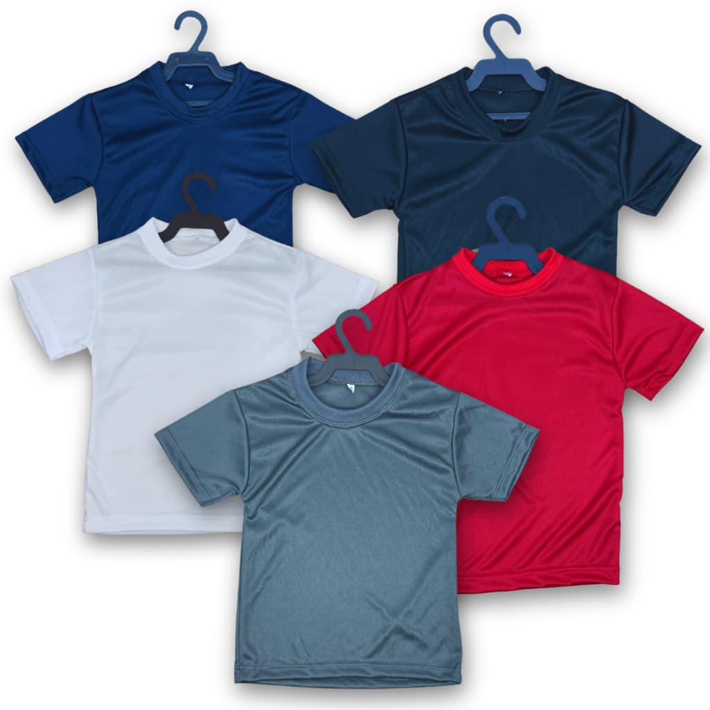 Kit com 4 Camiseta Infantil Lisa Básica Manga Curta Unissex Masculina e Feminino Lisa Básica