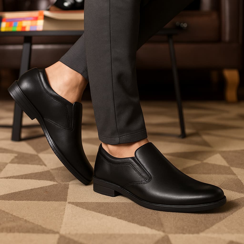 Sapato Social Masculino Verniz Preto Confortável Leve Resistente Elegante e Casual