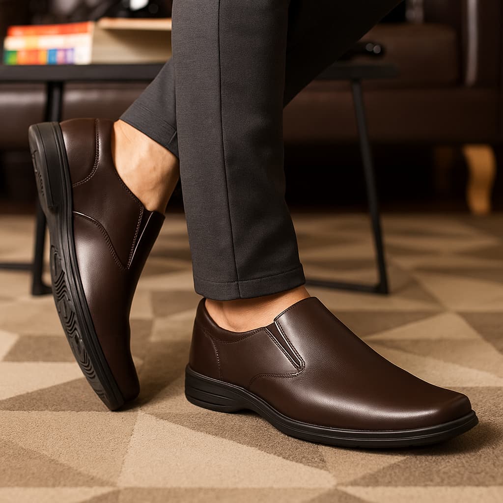 Sapato Social Masculino Confortável Leve Resistente Antiderrapante Casual e Trabalho