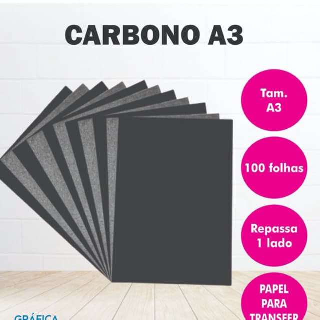 Papel carbono A3 pacote com 100 folhas preto