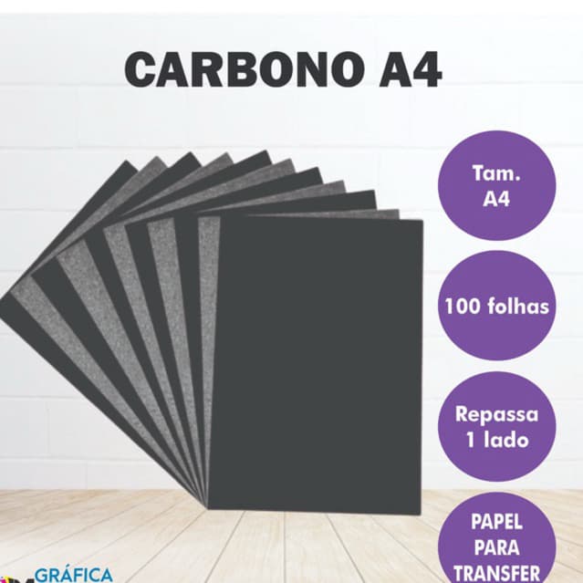 Papel carbono A4 pacote com 100 folhas preto