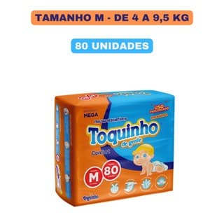 Fralda Descartável Toquinho De Gente Confort Sec Super - M 80 fraldas por pacote