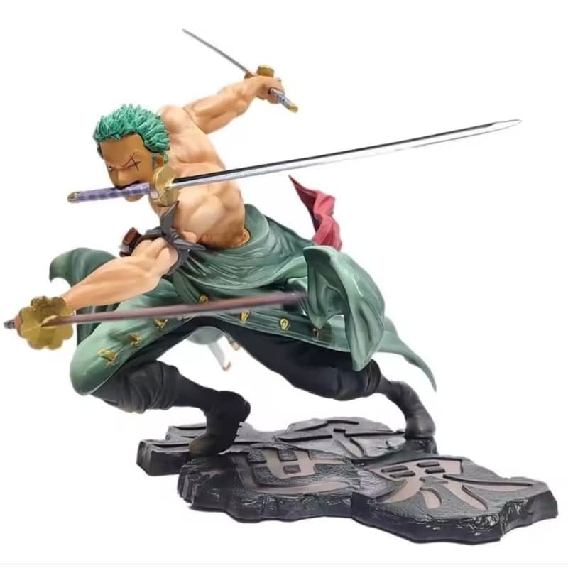 Anime figura gk roronoa zoro três-lâmina mangá anime 10cm