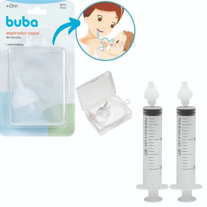 Kit Higiênico Infantil Sucção Nasal E Lavador Nasal - Buba