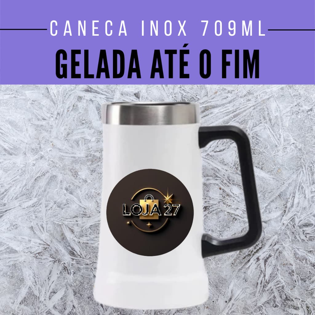 Caneca Térmica Inox 709ml Personalizada – Cerveja Gelada, Estilo Exclusivo