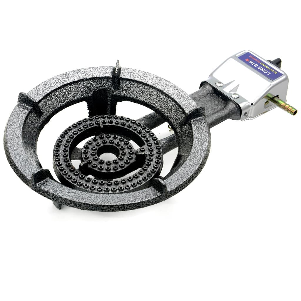 Fogareiro Fogão Industrial Chama Dupla Acendimento Automático 21A Camping Pescaria Fritura
