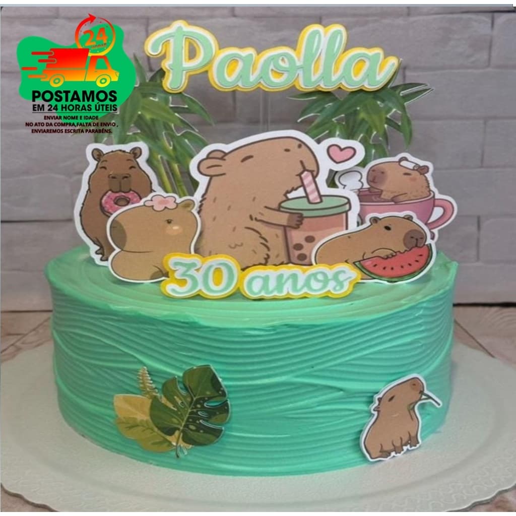 Topo de bolo Capivara personalizado