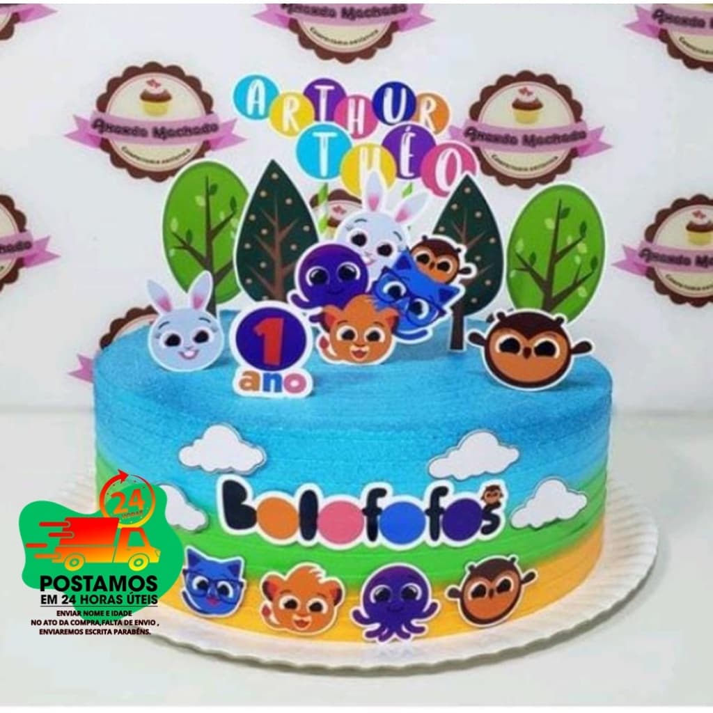Topo de bolo Bolofofo Personalizado